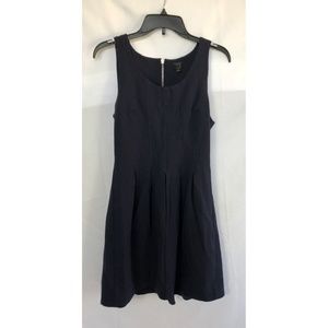 J. Crew Navy Blue Pleated Flare Dress Size 8
